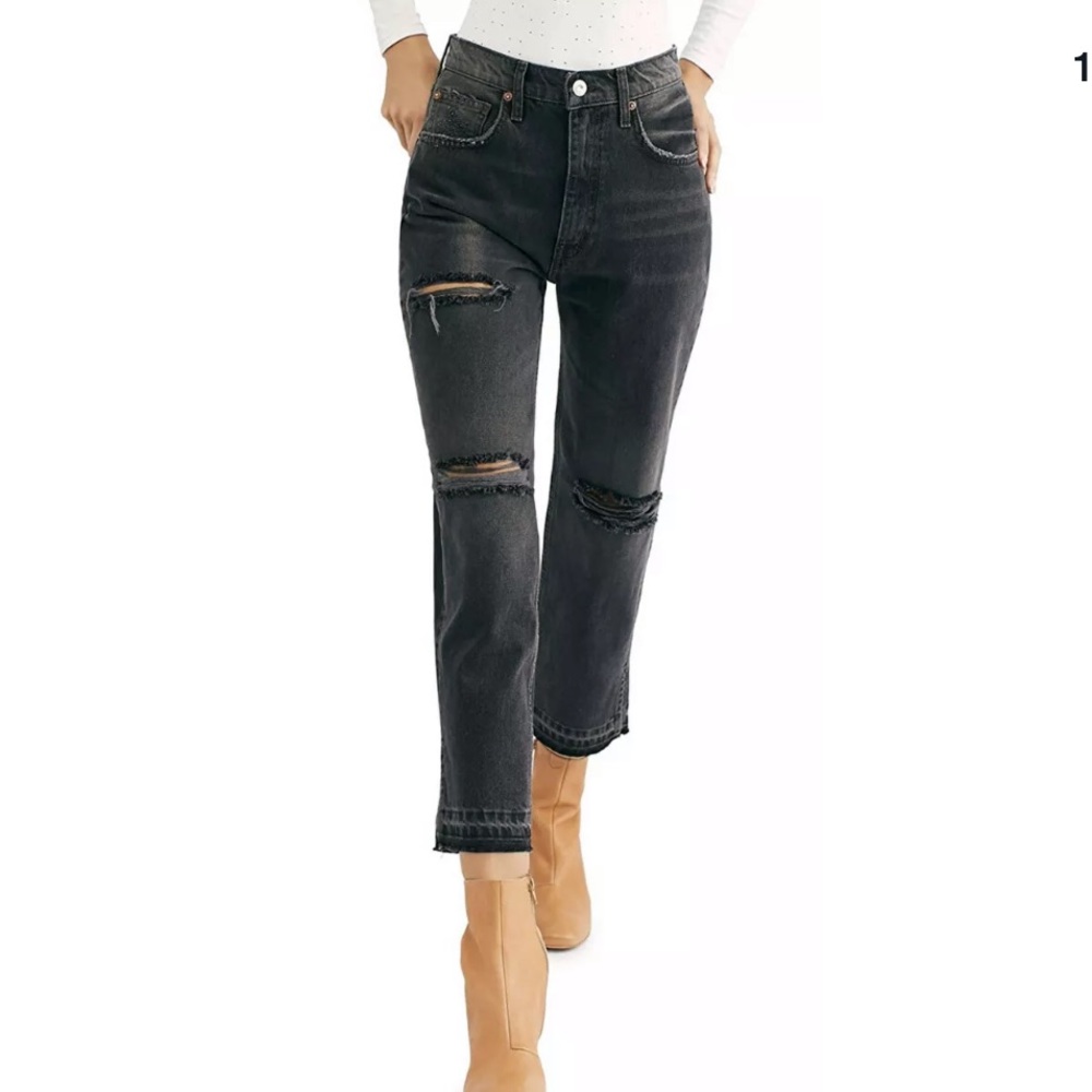 Free People Lita Distressed Cropped Rugged Jeans